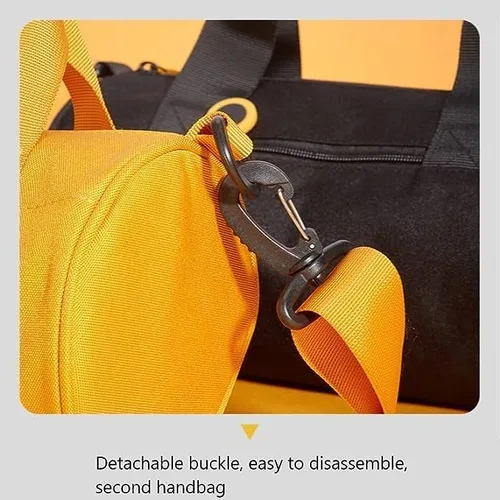 Miniatura 4 de Bolsa de gimnasio para mujer, bolsa de viaje impermeable con compartimentos para ropa húmeda y correa ajustable, pequeña bolsa de lona