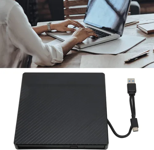 Miniatura 5 de Sanpyl Unidad externa de CD y DVD, unidad óptica portátil de 5 Gbps USB C, USB3.0 USB2.0 ROM Rewriter Writer Duplicator, para Win XP, para Win 2003