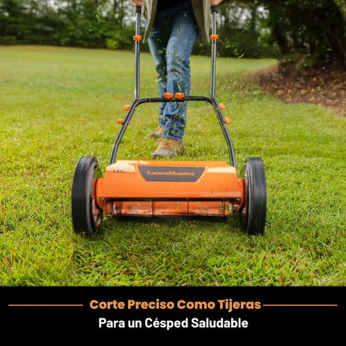 Miniatura 2 de LawnMaster LMRM1401 - Cortacésped con carrete de empuje (14 pulgadas, 5 cuchillas)