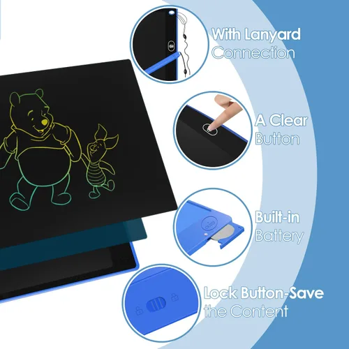 Miniatura 2 de Paquete de 24 tabletas de escritura LCD de 8.5 pulgadas, tableta de dibujo colorida para niños, almohadilla LCD borrable para garabatos, juguete
