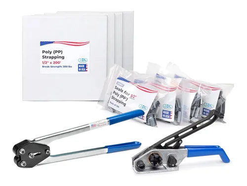Miniatura 19 de IDL Packaging Kit de flejado industrial de polipropileno (PP) de 1/2 pulgada x 9000 pies, resistencia a la rotura de 300 libras - Solución completa