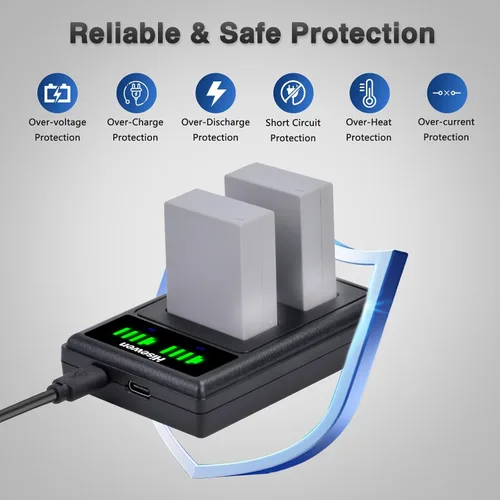 Miniatura 4 de Batería NB-10L 2 Pack 1500mAh y LED Dual USB Cargador Kit para cámaras digitales Canon PowerShot G1X, G3X, G15, G16, SX40 HS, SX40HS, SX50 HS, SX60