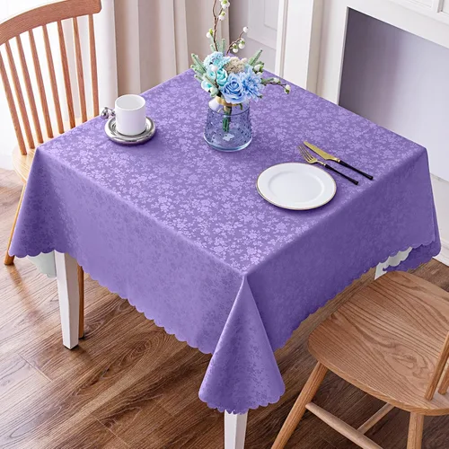Miniatura 102 de Smiry Mantel cuadrado, mantel de vinilo resistente al agua, lavable, para cocina y comedor (azul bebé, 54 x 54 pulgadas)