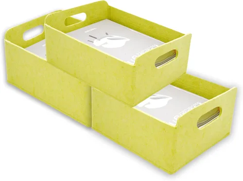 Miniatura 27 de Welaxy Cestas de almacenamiento plegables de fieltro, cubos de almacenamiento para estantes, caja de fieltro para niños, juguetes, revistas, libros