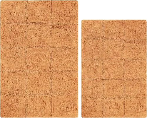 Miniatura 19 de Superior Juego de alfombras de baño antideslizantes de algodón con respaldo de látex en aerosol, 20 x 30 pulgadas, 24 x 36 pulgadas, 2 piezas, salvia