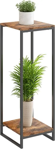 Miniatura 12 de Soporte para plantas de 34 pulgadas de alto para interiores, estante moderno de 2 niveles, organizador de macetas de esquina para sala de estar