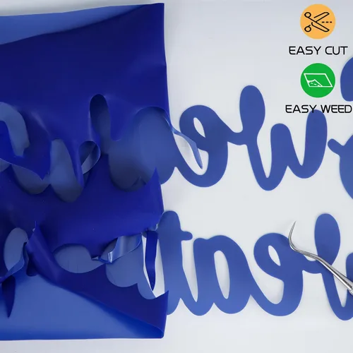 Miniatura 5 de RENLITONG - Vinilo de transferencia de calor mate 3D Puff HTV azul de 12 pulgadas por 6 pies, rollo para planchar para prensa de calor, camisetas