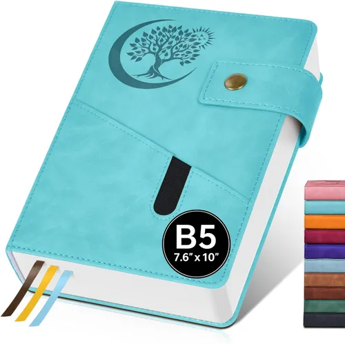 Miniatura 12 de PAIBAS Cuaderno de diario con líneas gruesas de 365 páginas para hombres y mujeres, diarios grandes de cuero A4 para escribir, cuadernos de tapa