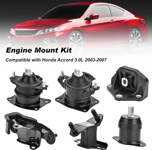 Miniatura 5 de Juego de 6 piezas para montaje de motor compatible con Honda Accord 3.0L 2003-2007 para transmisión automática. Reemplaza A4526HY A4527HY A4524
