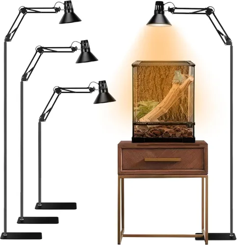 Lámpara de calor para reptiles, accesorio de luz para reptiles con lámpara de calor y soporte, rango de altura de 15.7 pulgadas a 74.3 pulgadas con