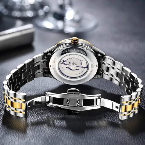 Miniatura 5 de OLEVS Relojes automáticos para hombre, reloj de pulsera mecánico de cuerda automática, vestido de negocios de lujo, acero inoxidable, luminoso