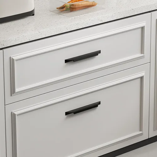 Miniatura 3 de Goldenwarm - Paquete de 5 manijas negras para cajones de 3-3/4 pulgadas, herrajes modernos para armarios, manijas para puertas de baño y vestidores