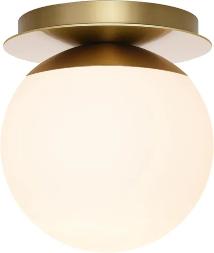 Miniatura 2 de Juego de 2 apliques de pared dorados, apliques de baño modernos con globo de vidrio blanco lechoso, juego de 2 apliques de pared para decoración
