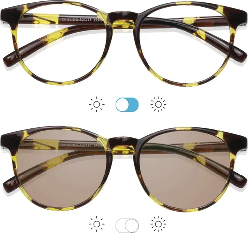 Miniatura 4 de YEIN Lentes de bloqueo de luz azul, lentes de sol grises fotocromáticos, antifatiga ocular, lentes de lectura, lentes para mujeres/hombres, 01-1401
