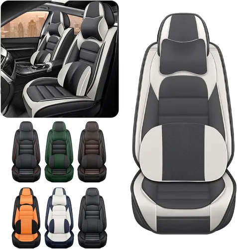 Miniatura 2 de Fundas de asiento de automóvil de lujo para Land Rover Discovery Sport 2015-2023, impermeable, suave, transpirable, de piel sintética, con bolsillos