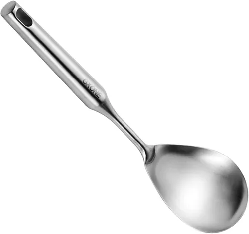 Miniatura 6 de Wok - Espátula de acero inoxidable, espátula ancha de metal con mango largo hueco, utensilios de wok, plata/14.7 pulgadas