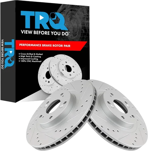 Miniatura 241 de TRQ Juego de rotores de freno de rendimiento trasero con revestimiento G premium compatible con Mazda 6 2014-2021