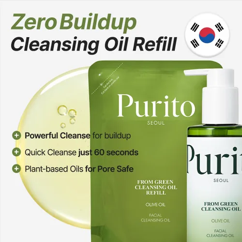 Miniatura 2 de PURITO From Green Recambio de Aceite Limpiador, Removedor de Maquillaje Sin Fragancia para Cara y Ojos, Limpiador de Aceite Vegano Suave