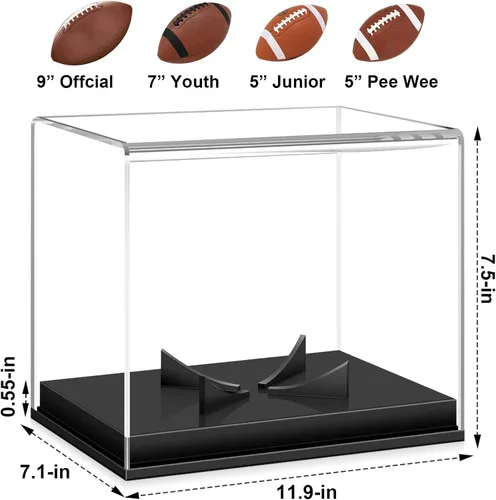 Miniatura 2 de Caja de exhibición de fútbol KKU, caja de exhibición de fútbol acrílico, soporte de fútbol autografiado, caja de exhibición de fútbol sin necesidad