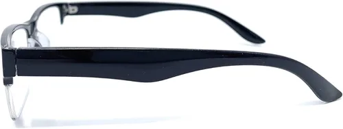 Miniatura 3 de The Boston - Lentes de lectura de media llanta, unisex, semiraras, cuadrados, con marco TR-90 + 3.00 negro