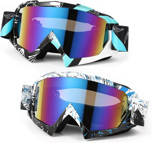 Miniatura 8 de Tallew 4 pares de gafas de motocross para motocicleta, motocross, carreras, ATV, para hombres y mujeres, deportes de potencia y esquí