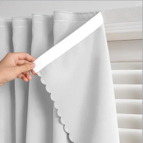 Miniatura 29 de Cortinas autoadhesivas, sin taladrar, sin varilla, cortinas opacas fáciles de instalar para persianas de ventana, dormitorio