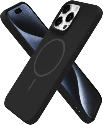 Miniatura 144 de oakxco Funda de silicona Mag Safe para iPhone 17 Pro Max, funda magnética delgada y fina compatible con carga inalámbrica MagSafe, bonita funda Negro