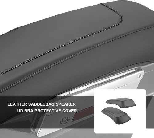 Miniatura 7 de Mofun Funda protectora de piel sintética para alforjas con tapa de altavoz, compatible con Harley Touring Road King Electra Road Street Glide
