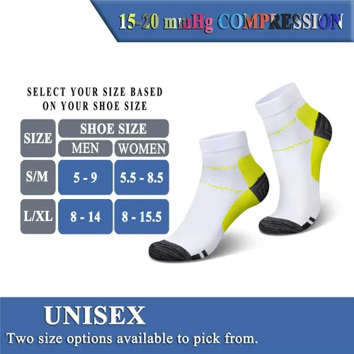 Miniatura 7 de QUXIANG Calcetines de compresión para mujeres y hombres, circulación, 367 pares de soporte de tobillo de 15-20 mmHg, lo mejor para correr, ciclismo