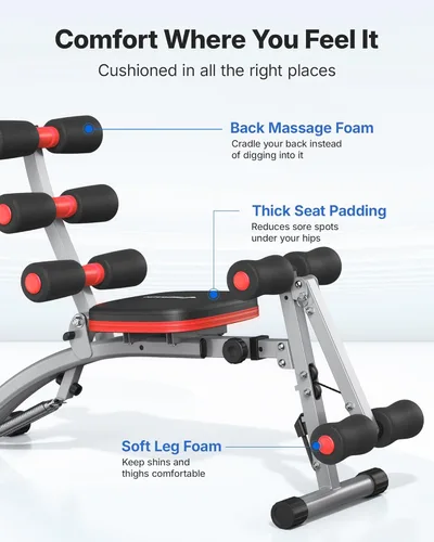 Miniatura 6 de MERACH Máquina de abdominales, entrenador de abdominales ajustable multifuncional, banco de entrenamiento abdominal para gimnasio en casa, máquina