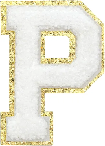 Miniatura 181 de GYGYL - 3 parches de letras deportivas de felpilla con purpurina, parches para planchar de tamaño grande para decoración de disfraces