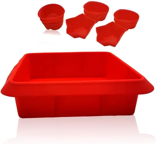 Molde cuadrado de silicona de 8 x 8 pulgadas para hornear, lasaña para asar, utensilios de silicona para hornear brownies, 10 moldes de pastelería