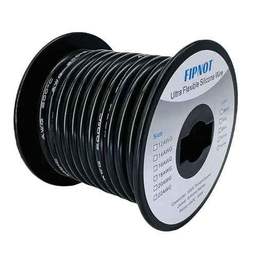 Cable de 8 AWG Alambre Calibre 8 de Silicona - Carrete Negro de 25 pies, Alambre de Cobre Estañado Trenzado Extra Flexible 8AWG para Soldadura 200℃