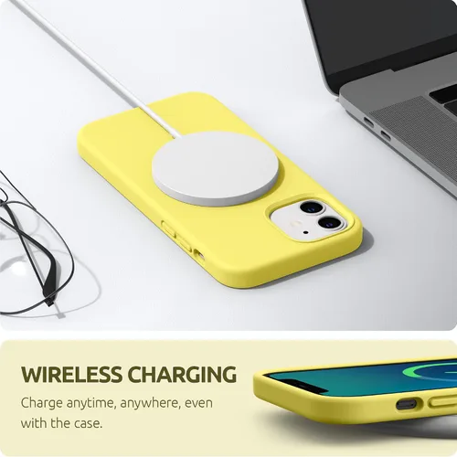 Miniatura 5 de SURPHY Diseñada para iPhone 12 y iPhone 12 Pro de 6.1 pulgadas, funda gruesa de silicona líquida (con forro de microfibra) para iPhone 12 y 12 Pro