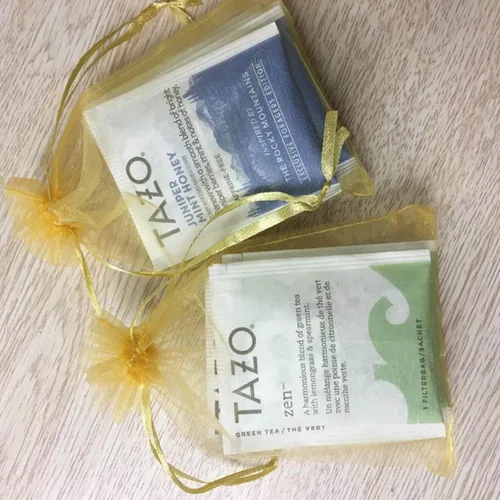 Miniatura 7 de 100 bolsas de organza con cordón de regalo para joyas, galletas, malla de tela transparente de 5 x 7 pulgadas, bolsa reciclable duradera para baby