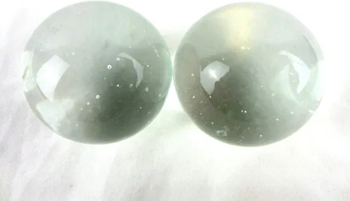 Miniatura 2 de Juego de 2 canicas de cristal sólido con burbujas de jabón de 1.378 in transparente ICE