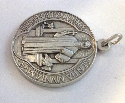 Miniatura 4 de I G J Medalla de San Benito Tamaño BIg 1.260in Hecho en alto relieve, Latón