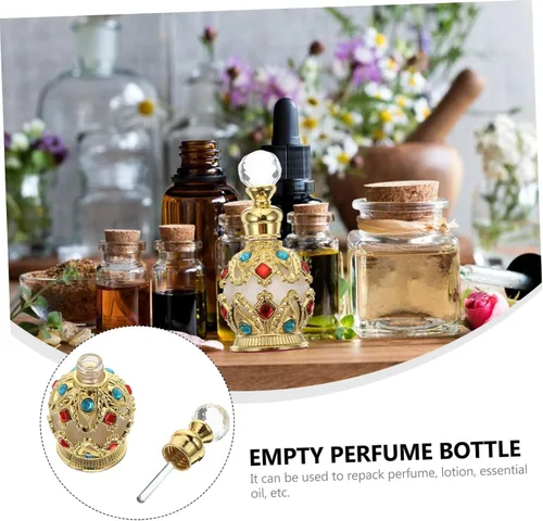 Miniatura 4 de Botella de perfume de lujo con incrustaciones de diamantes de vidrio envase de aceite esencial Mujeres