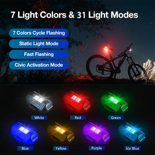 Miniatura 2 de 8 luces estroboscópicas LED inalámbricas con control remoto, 8 colores, impermeables, anticolisión, luces LED de advertencia, luces LED inalámbricas
