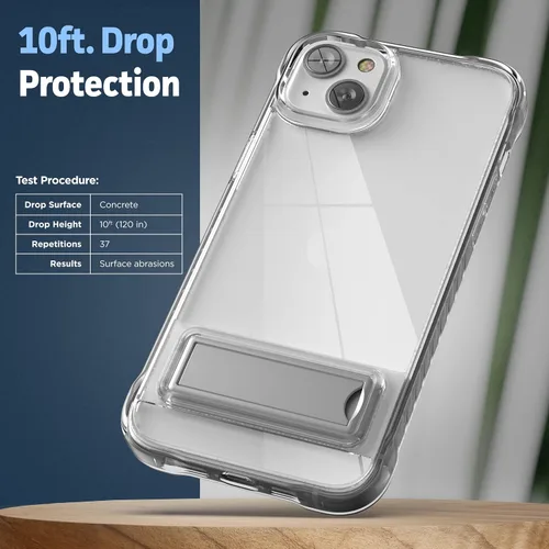 Miniatura 4 de ENCASED Funda con función atril para iPhone 14 con soporte (aleación de metal duradera), funda ultra protectora con protector de pantalla