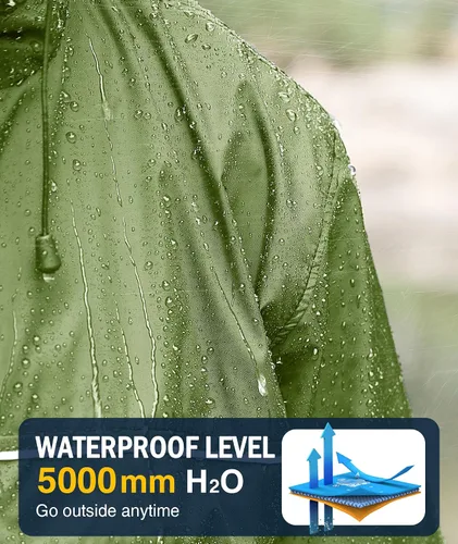 Miniatura 60 de SWISSWELL Chaqueta impermeable para hombre, rompevientos, ligera con capucha para uso diario casual