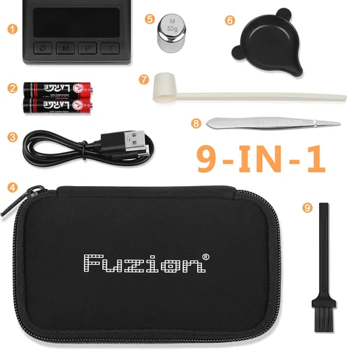 Miniatura 6 de Fuzion - Balanza de miligramos 50 g x 0,001 g, balanza de mg con diseño 9 en 1 - balanza micro, balanza de polvo para recarga con estuche portátil