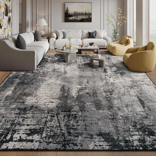 Miniatura 31 de Kelarea Alfombra lavable para sala de estar, 5 x 7 antideslizante, alfombras modernas abstractas color beige, alfombra de pelo bajo fácil
