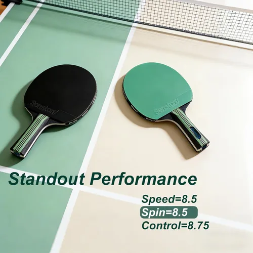 Miniatura 2 de Senston 5-Ply Ping Pong Paddles Set – Premium Wood Table Tennis Set of 4 with 6 Balls & Portable Carry Case – High-Control 2mm Sponge & Ergonomic
