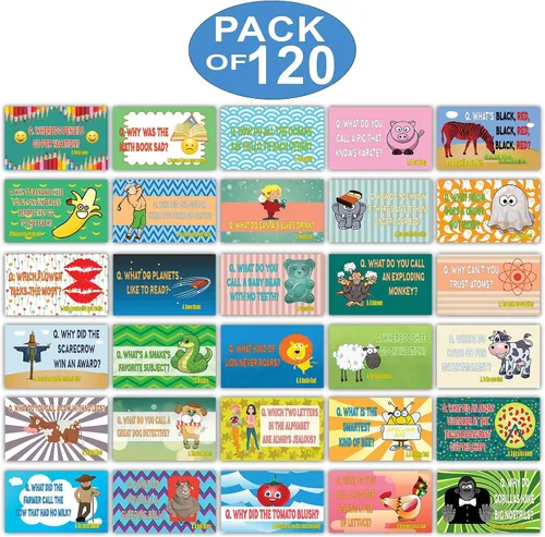 Miniatura 2 de Creanoso Divertidas y divertidas tarjetas de chistes (30 tarjetas x 4 juegos) – Fiambrera escolar Tarjetas de notas para niños – Gran regalo