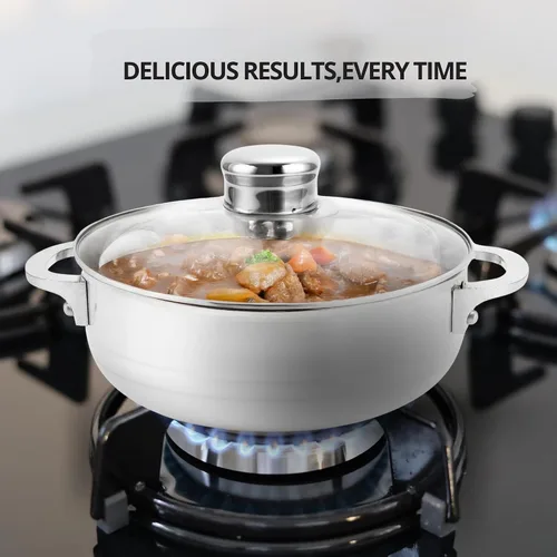 Miniatura 3 de Alpine Cuisine - Caldero de cocina de aluminio antiadherente de 3.5qt con tapa de vidrio ventilada y asas