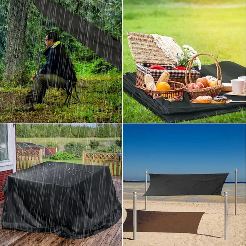 Miniatura 6 de Huella de tienda de campaña – 86 x 31 pulgadas, lona impermeable para camping, lona ultraligera para senderismo, mochileros y uso en la playa, bolsa
