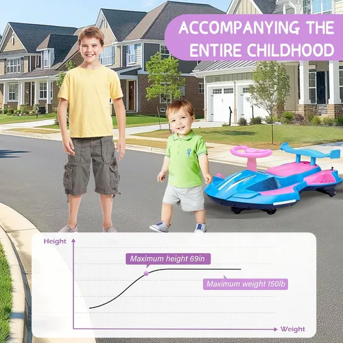 Miniatura 7 de Coche eléctrico de 12V con pedal para niños que se menea, juguete recargable 2 en 1 de coche oscilante, coche de derrape diabólico con respaldos
