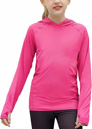 Miniatura 11 de Zaclotre - Sudadera con capucha para niños, con protección solar UPF 50+, de secado rápido, para niñas, con agujeros para los pulgares