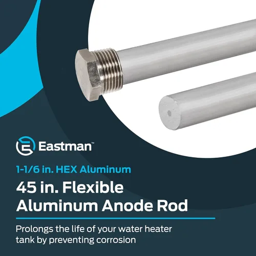 Miniatura 2 de Eastman Varilla de ánodo de aluminio flexible de 45 pulgadas para calentadores de agua, 60145